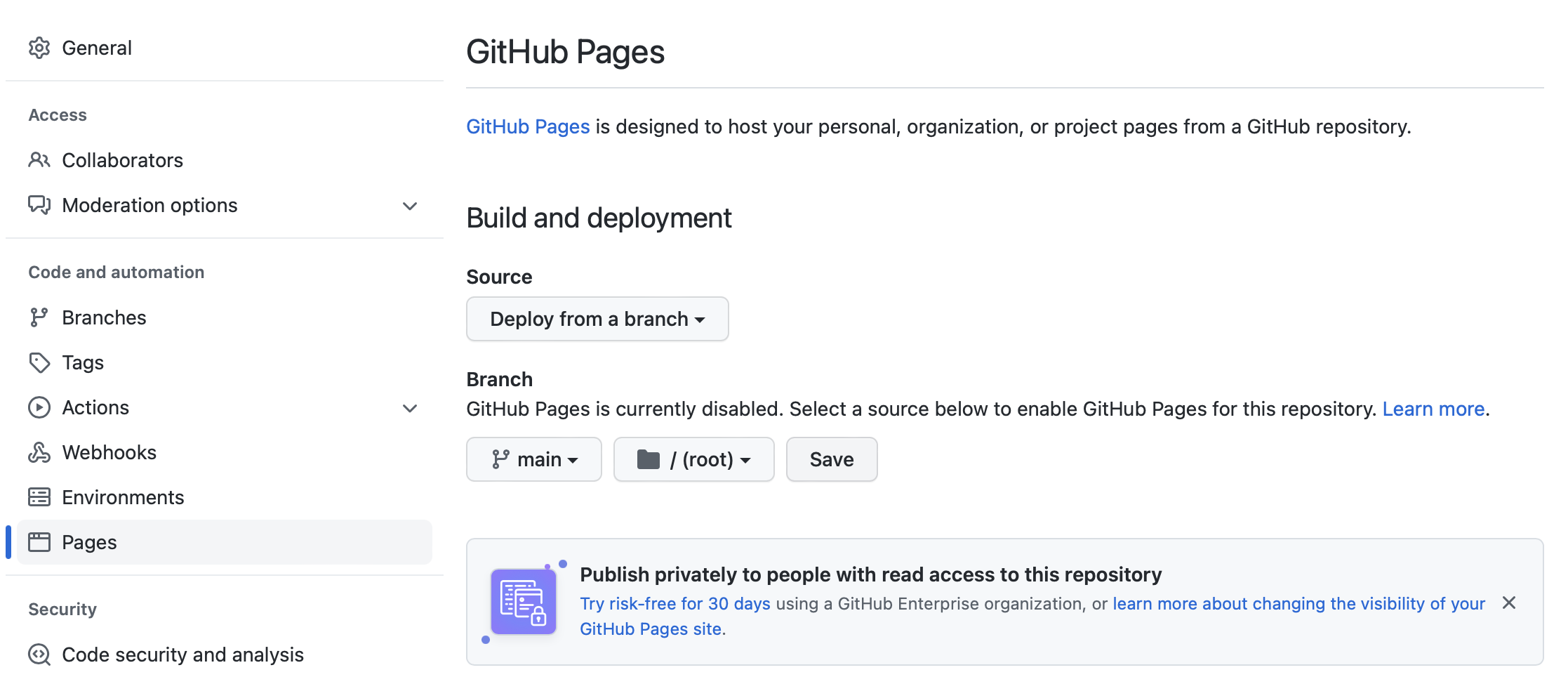 GitHub Pages setup